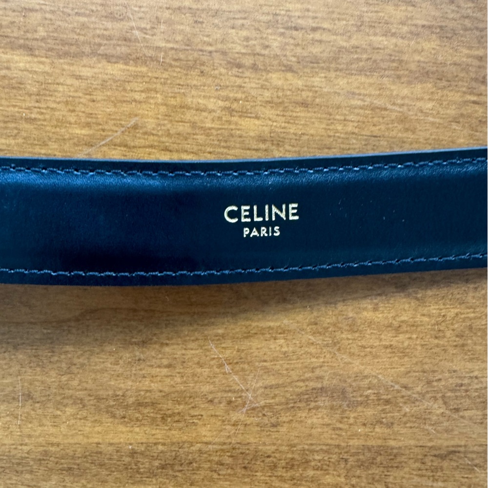 Celine Triomphe Patent Leather Belt | Black| Size 80 - Picture 11 of 12